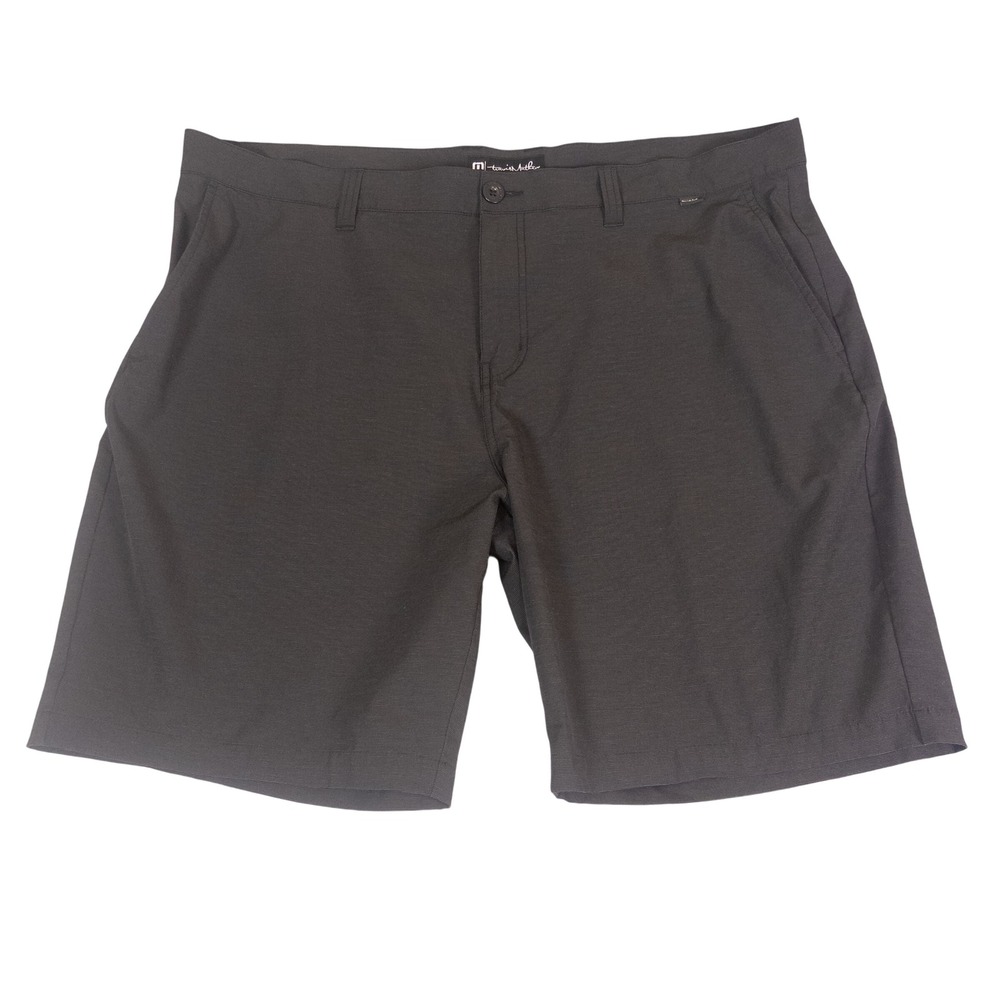 TravisMathew Mens Golf Shorts Size 42 Grey Micro Stripe Stretch Performance
